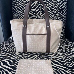 BVLGARI Tote and Bulgari Pouch Made in Italy